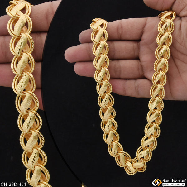 Finely Detailed Design Gold Plated Kohli Chain for Men - Style D454