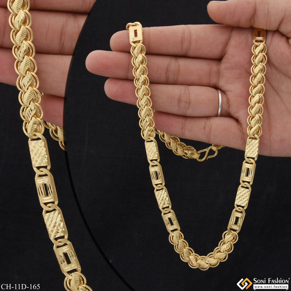 Kohli Nawabi Latest Design High-Quality Gold Plated Chain for Men - Style D165