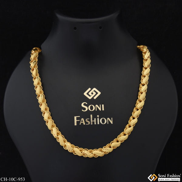 Kohli Superior Quality Hand-Crafted Design Gold Plated Chain for Men - Style C953