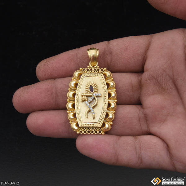 Krishna Prominent Design Gold Plated Pendant for Men - Style B812