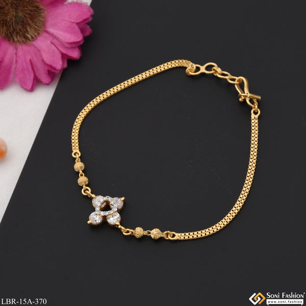 1 Gram Gold Plated with Diamond Gorgeous Design Bracelet for Lady - Style A370