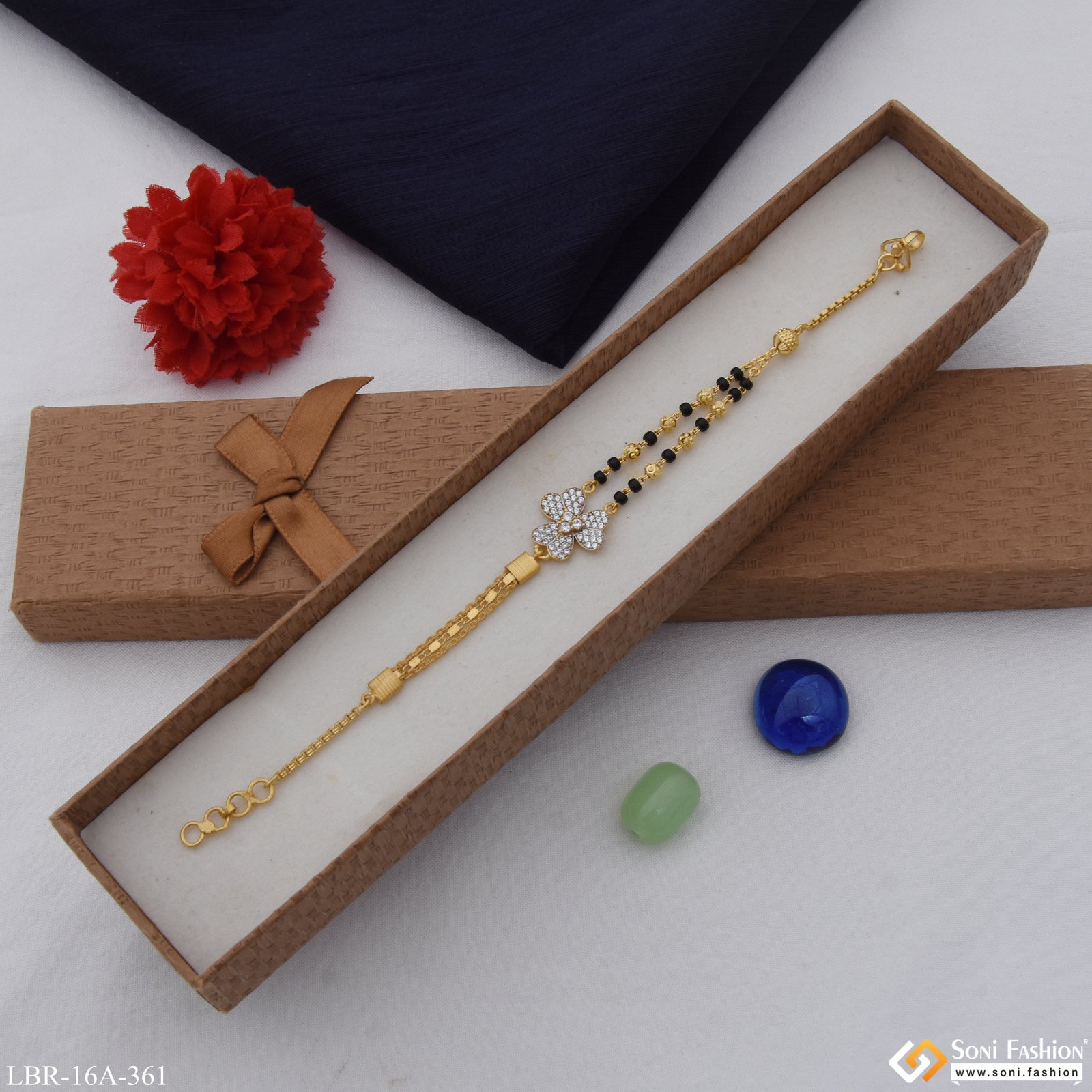Black Moti Ladies Bracelet Collection Elegant and Timeless Designs Soni Fashion