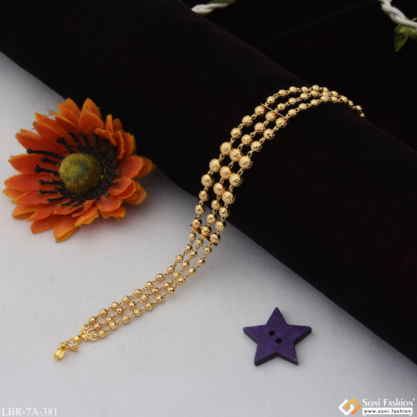 Graceful Design Gold Plated Brass Beaded Bracelet for Ladies - Style A381