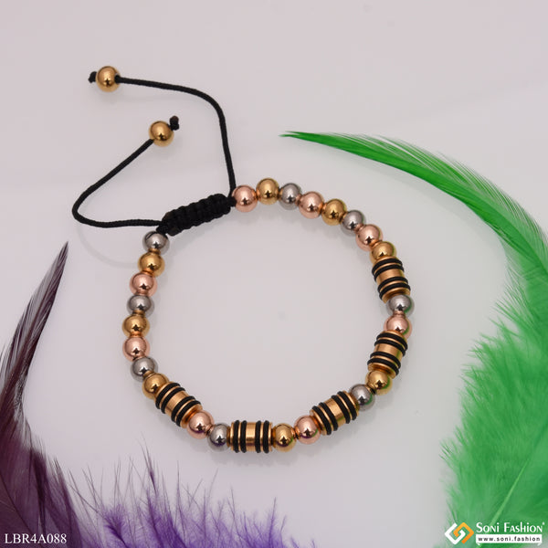 Ball With Pipe Black,rose,silver & Golden Color Bracelet For Girls - Style Lbra088