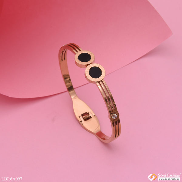 Roman Number With Diamond Stunning Design Rose Gold Bracelet - Style Lbra097