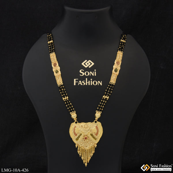 Exclusive Design Finely Detailed Gold Plated Mangalsutra for Women - Style A426