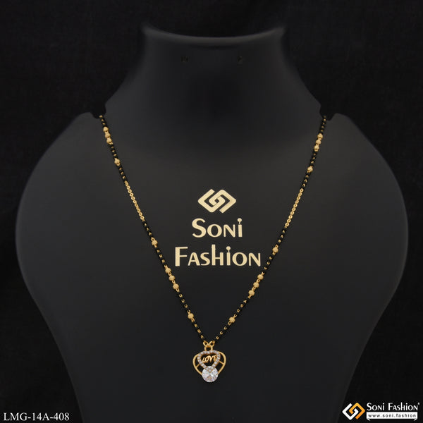 1 Gram Gold Plated with Diamond Chic Design Mangalsutra for Women - Style A408