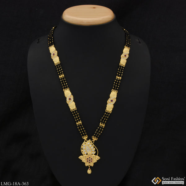 Best Quality with Diamond Designer Gold Plated Mangalsutra for Women - Style A363