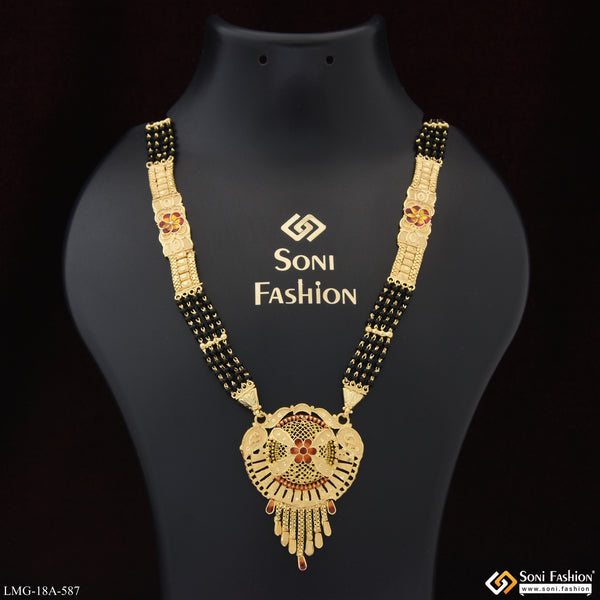 Finely Detailed Gold Plated Mangalsutra for Women - Style A587