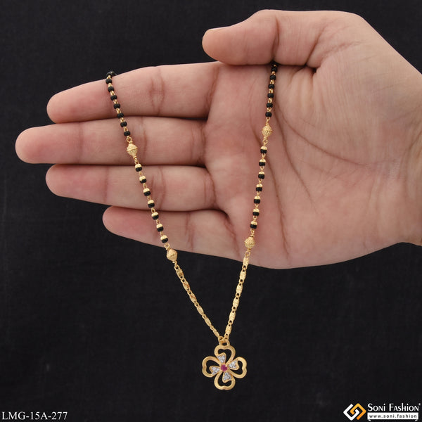 1 Gram Gold Plated With Diamond Casual Design Mangalsutra For Women - Style A277