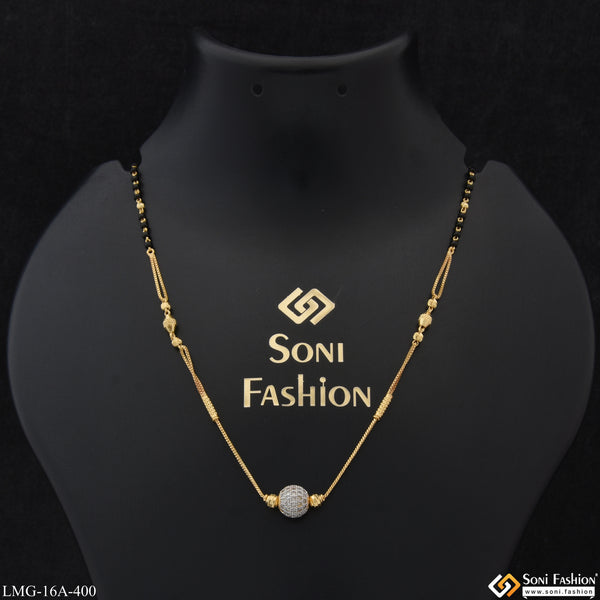 1 Gram Gold Plated with Diamond Funky Design Mangalsutra for Women - Style A400