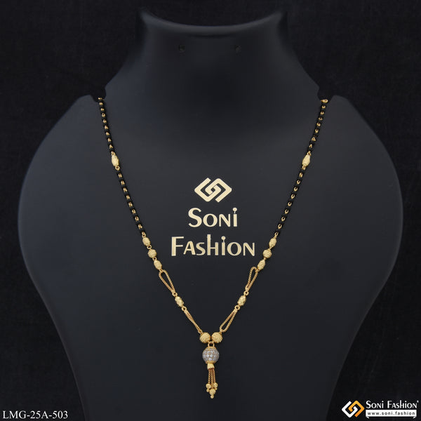 1 Gram Gold Plated with Diamond Casual Design Mangalsutra for Women - Style A503