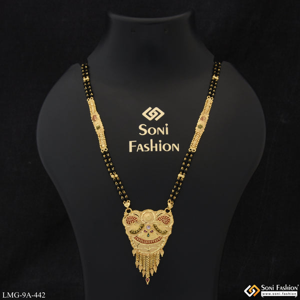 Fancy Design Sparkling Design Gold Plated Mangalsutra for Women - Style A442