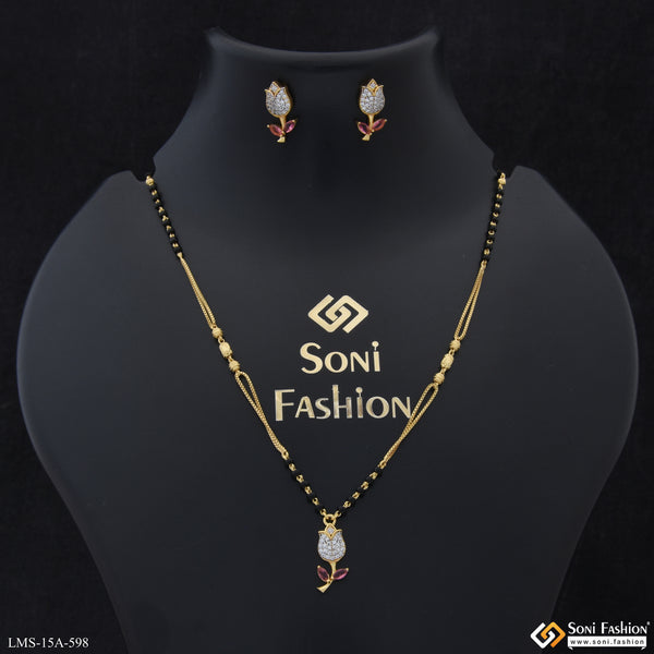 New Style Gold Plated Mangalsutra Set With Ring for Women - Style A598