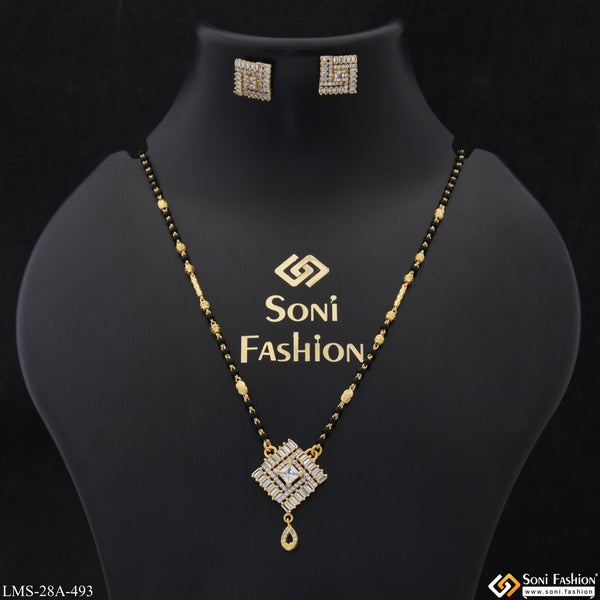 1 Gram Gold Plated High-Class Design Mangalsutra Set for Women - Style A493