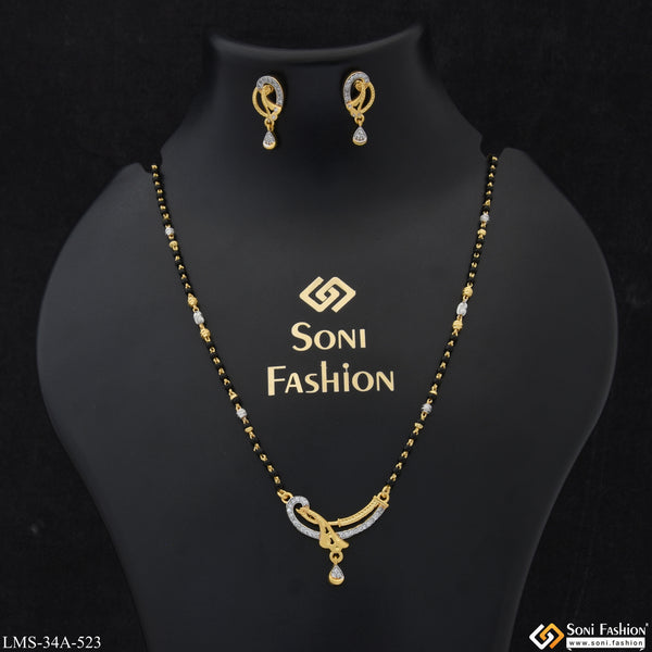 1 Gram Gold Plated Superior Quality Mangalsutra Set for Women - Style A523