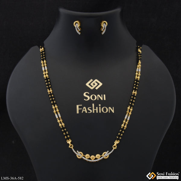 1 Gram Gold Plated Unique Design Mangalsutra Set for Women - Style A582