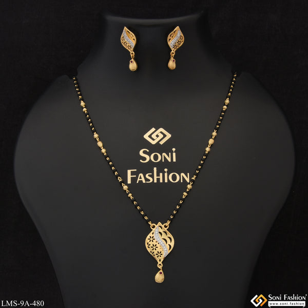 Finely Detailed Chic Design Gold Plated Mangalsutra Set for Women - Style A480