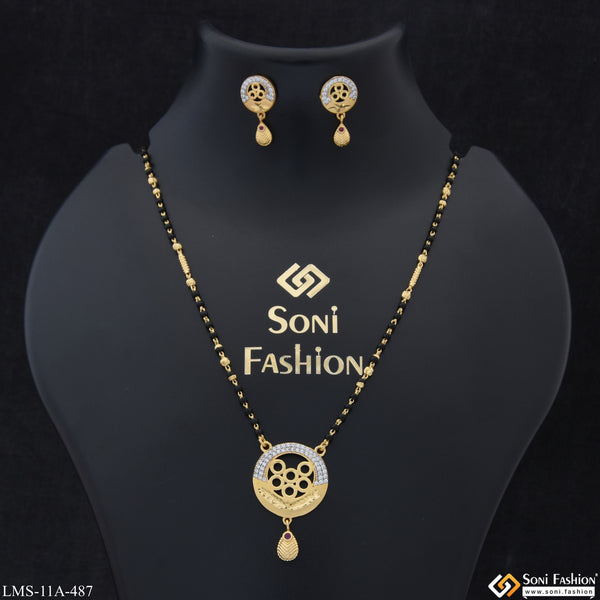 Charming Design Best Quality Gold Plated Mangalsutra Set for Women - Style A487