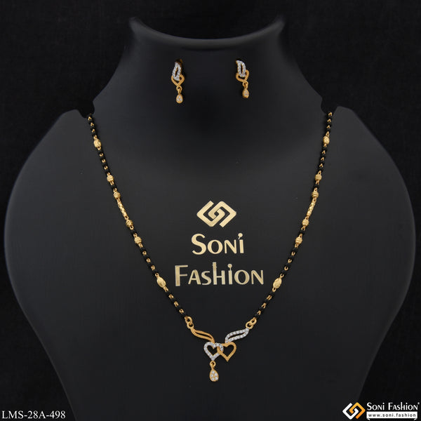 1 Gram Gold Plated Magnificent Design Mangalsutra Set for Women - Style A498