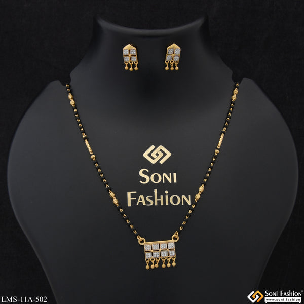 New Style Magnificent Design Gold Plated Mangalsutra Set for Women - Style A502