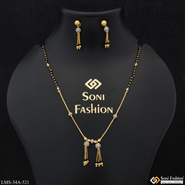 1 Gram Gold Plated Charming Design Mangalsutra Set for Women - Style A521