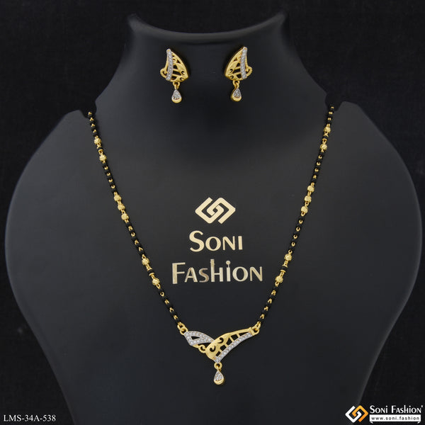 1 Gram Gold Plated New Style Mangalsutra Set for Women - Style A538