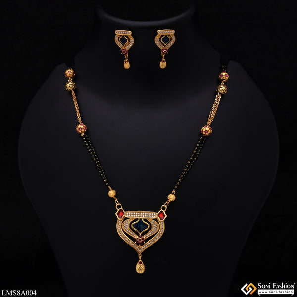 Best Quality With Diamond Gold Plated Mangalsutra Set For Women - Style Lmsa004