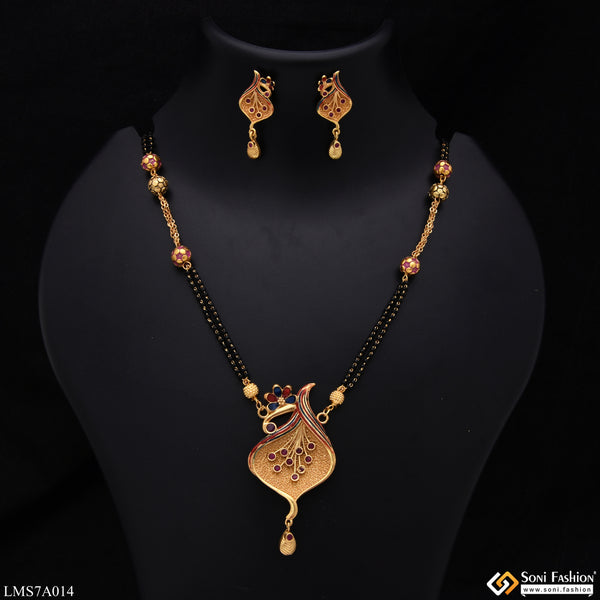 Unique Design With Diamond Gold Plated Mangalsutra Set For Women - Style Lmsa014