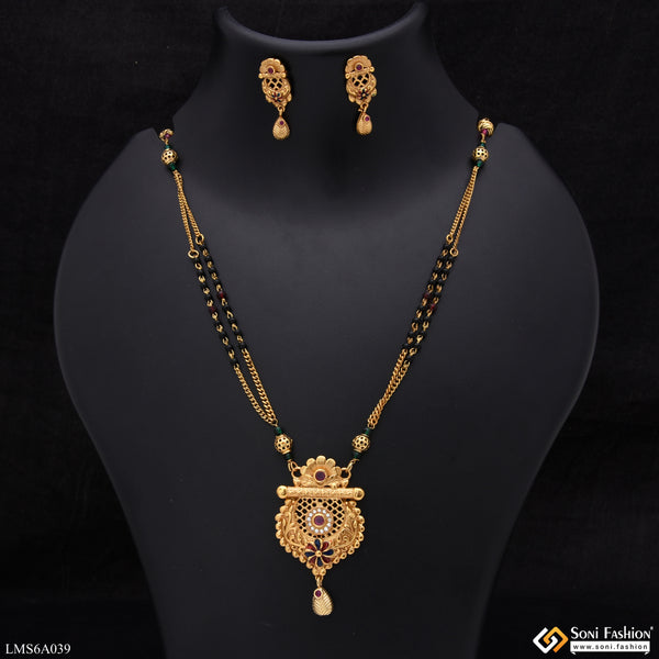 Exclusive Design with Diamond Gold Plated Mangalsutra Set for Women - Style LMSA039