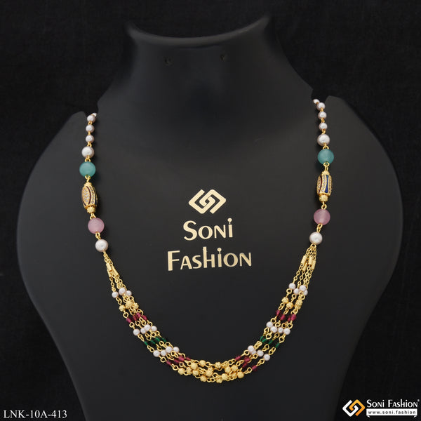 Eye-Catching Design Fancy Design Gold Plated Necklace for Ladies - Style A413