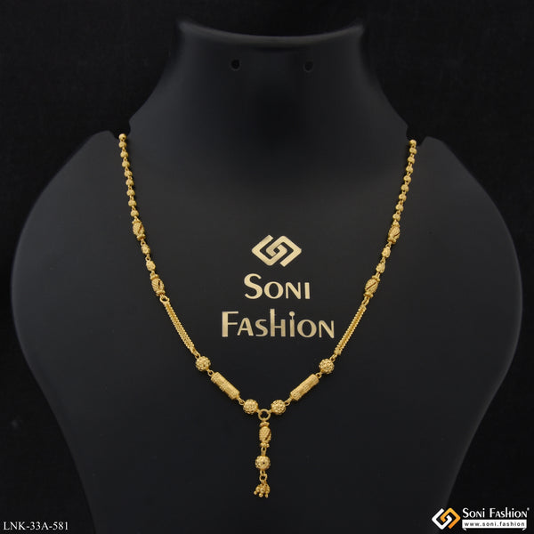 1 Gram Gold Plated Fancy Design Necklace for Ladies - Style A581