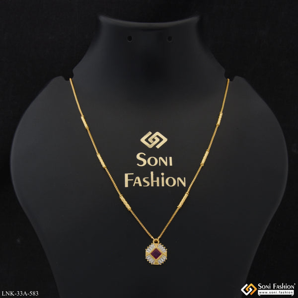 1 Gram Gold Plated Superior Quality Necklace for Ladies - Style A583