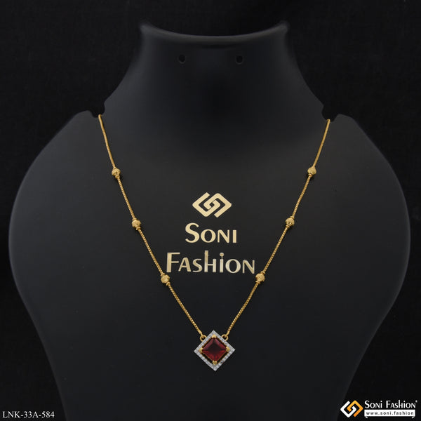 1 Gram Gold Plated Fashionable Necklace for Ladies - Style A584