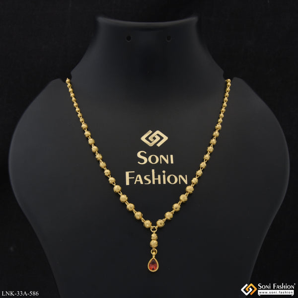 1 Gram Gold Plated Lovely Design Necklace for Ladies - Style A586