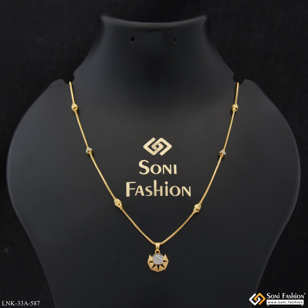 1 Gram Gold Plated Graceful Design Necklace for Ladies - Style A587