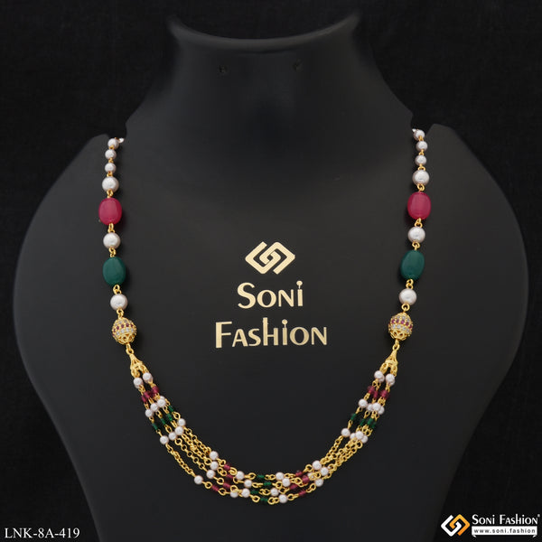 New Style with Diamond Beautiful Design Gold Plated Necklace for Lady - Style A419