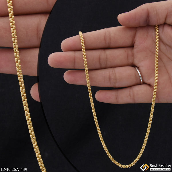 1 Gram Gold Plated Classic Design Gold Plated Chain for Lady - Style A439