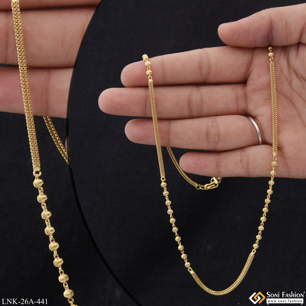 1 Gram Gold Plated Beautiful Design Gold Plated Chain for Ladies - Style A441