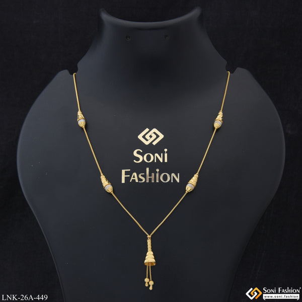 1 Gram Gold Plated Fashionable Chic Design Necklace for Ladies - Style A449