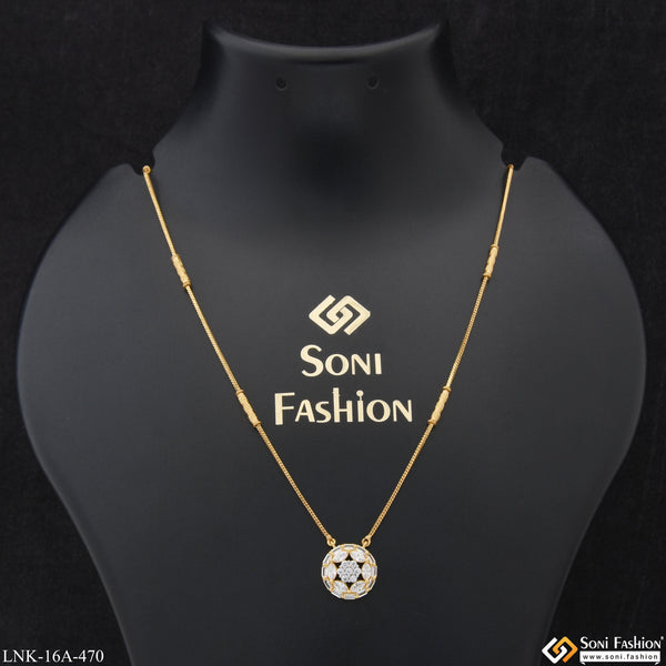 1 Gram Gold Plated with Diamond Best Quality Necklace for Ladies - Style A470