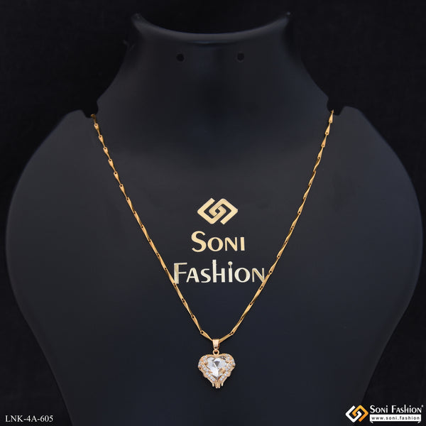 Diamond Heart Pendant With Chain for Ladies - Style A605