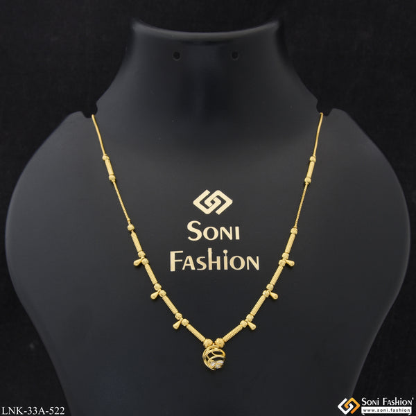 1 Gram Gold Plated Artisanal Design Necklace for Ladies - Style A522