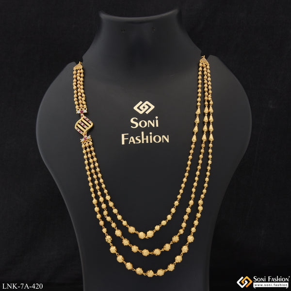 Latest Design with Diamond Latest Design Gold Plated Mala for Women - Style A420