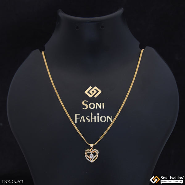 Graceful Design Gold Plated Chain Pendant for Ladies - Style A607