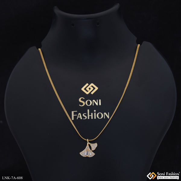 Artisanal Design Gold Plated Chain Pendant for Ladies - Style A608