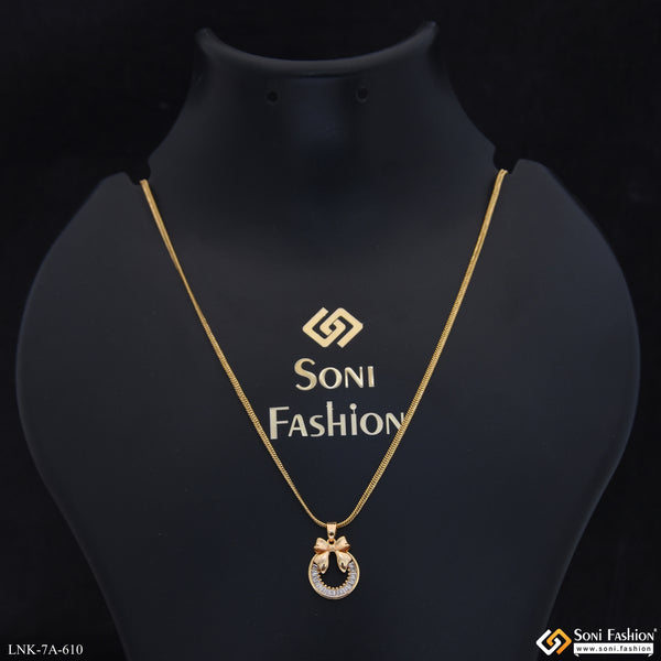 Exclusive Design Gold Plated Chain Pendant for Ladies - Style A610