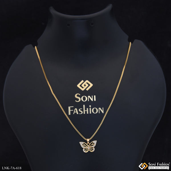 Magnificent Design Gold Plated Chain Pendant for Ladies - Style A618