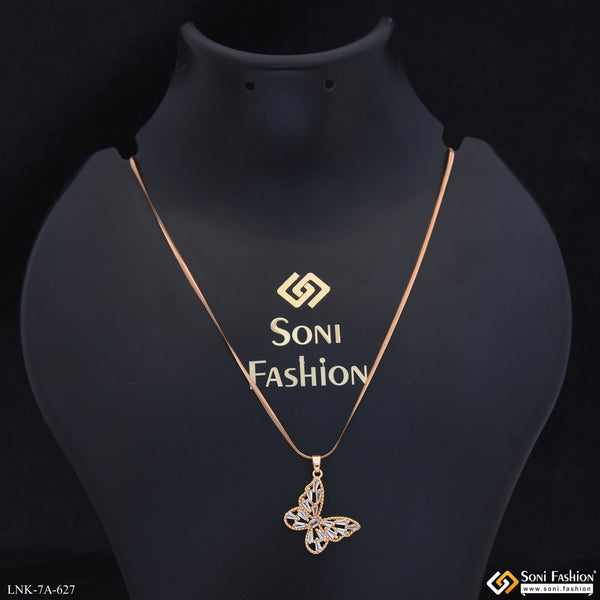 Stunning Design Rose Gold Color Chain Pendant for Ladies - Style A627