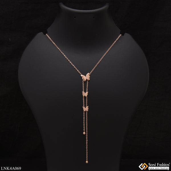 Butterfly High-Class Design Rose Gold Necklace for Women & Girls - Style LNKA069